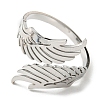 Non-Tarnish 304 Stainless Steel Double Wing Open Cuff Ring RJEW-F149-01P-2