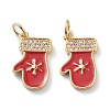 Christmas Style Brass Micro Pave Clear Grade AAA Cubic Zirconia Pendants ZIRC-Z008-01G-1