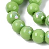 Electroplate Opaque Glass Beads Strands EGLA-Q132-6MM-01C-16-3
