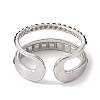 304 Stainless Steel Open Cuff Ring for Women RJEW-F166-09P-01-3