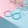 2Pcs 2 Colors Peach Blossom Braided Cord Bracelet BJEW-JB07610-03-2