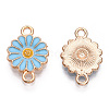 Zinc Alloy Enamel Sunflower Connector Charms X-ENAM-E011-01KCG-2