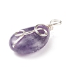 Natural Amethyst Pendants PALLOY-JF01750-03-3