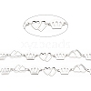 Tarnish Resistant 201 Stainless Steel Crown & Double Heart Link Chains CHS-F015-09P-01-2