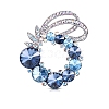 Flower Alloy Rhinestone Brooches for Backpack Clothes PW-WG5389A-01-3