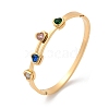 Heart 304 Stainless Steel Glass Rhinestone Bangles BJEW-L610-17G-4