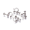 Rack Plated Brass Screw Clip-on Earring Findings X-KK-P169-04P-1