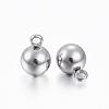 Tarnish Resistant 201 Stainless Steel Round Ball Charms STAS-H376-34-2