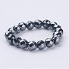 Non-Magnetic Synthetic Hematite Beads Stretch Rings RJEW-JR00193-2