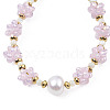 Natural Pearl & Glass Braided Slider Bracelet BJEW-N018-01E-3