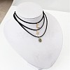 3Pcs 3 Styles Moon Star Sun Alloy Pendant Faux Suede Cord Multi-Strand Choker Necklaces for Women FS-WG071C8-01-3
