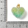 Transparent Resin Dotted Rhinetone Pendants RESI-N040-01G-02-RS-3