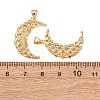 Brass Micro Pave Clear Cubic Zirconia Pendants KK-B184-01G-06-3