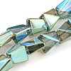 Full Rainbow Plated Electroplate Transparent Glass Beads Strands EGLA-G037-06A-FR04-1