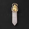 Insect Natural Rose Quartz Pointed Pendants G-I333-02B-2