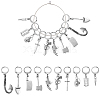 10Pcs 10 Style Killer's Weapon Theme Alloy Pendant Locking Stitch Markers HJEW-CJ00010-1