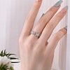 Anti-Tarnish Clear Cubic Zirconia Butterfly Finger Rings RJEW-Q814-12P-3