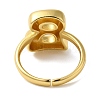 Initials Brass Open Cuff Ring for Women RJEW-N046-02B-G-3