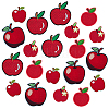 20Pcs 5 Styles Apple Polyester Embroider Thread Iron on/Sew On Patches PATC-PH0001-58-1