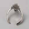 Alloy Peacock Cuff Ring Settings for Rhinestone RJEW-WH0001-21P-2
