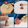 1Pc Golden Tone Brass Wax Seal Stamp Head with Bamboo Stick Shaped Handle STAM-CP0001-04M-6
