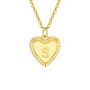 Golden Tone Brass Cable Chain Letter Heart Pendant Necklaces for Women PW-WG67FD6-19-1