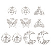 10Pcs 5 Style 201 Stainless Steel Pendants STAS-PJ0001-47-1