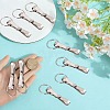 12Pcs Stainless Steel Keychain with Security Belt Clip KEYC-SC0001-17-3