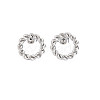 Non-Tarnish 304 Stainless Steel Twist Rope Ring Stud Earrings for Woman EJEW-N097-006P-1