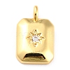 Brass Clear Cubic Zirconia Charms X-KK-J276-10G-1