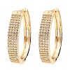 Brass Cubic Zirconia Hoop Earrings EJEW-D078-21KCG-1