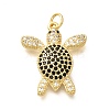 Brass Micro Pave Cubic Zirconia Pendants KK-B128-04G-1