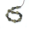 Natural Silver Leaf Jasper 3-Hole Guru Bead Strands G-K149-29-2