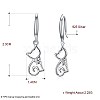925 Sterling Silver Kitten Dangle Earrings EJEW-BB30538-P-2