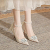 1 Pair Flower Alloy Glass Rhinestone Shoe Decorations FIND-FG0003-37-6