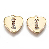 Brass Micro Pave Clear Cubic Zirconia Charms KK-N231-234I-NF-1