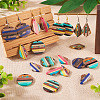  16Pcs 8 Style Transparent Resin & Walnut Wood Pendants RESI-TA0002-06-15