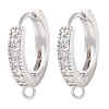 Anti-Tarnish Rhodium Plated 925 Sterling Silver Huggie Hoop Earring Findings STER-C010-01P-1