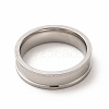 Non-Tarnish 201 Stainless Steel Grooved Finger Ring Settings STAS-P323-12P-2