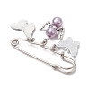 8Pcs 8 Colors Acrylic Pearl Iron Brooches JEWB-BR00181-5