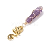 Wire Wrapped Natural Rose Quartz & Green Aventurine & Amethyst & Quartz Crystal & Lapis Lazuli & Alloy Braiding Hair Pendants Decoration Clips OHAR-JH00041-5