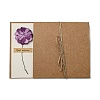 Dried Carnation Paper Thank You Greeting Cards AJEW-K043-01F-1