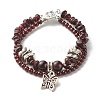 Natural Garnet Chip Beads Multi-strand Bracelet BJEW-JB07052-03-1