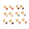 304 Stainless Steel Enamel Stud Earrings EJEW-B009-02G-1