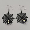 Halloween Theme Alloy Rhinestone Dangle Earrings for Women EJEW-WH0047-07C-1