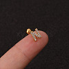 316L Surgical Stainless Steel Micro Pave Clear Cubic Zirconia Cartilage Earrings WG3A850-28-1