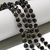 Natural Black Onyx(Dyed & Heated) Beads Strands G-K387-A03-01-1