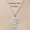 Non-Tarnish 201 Stainless Steel Tree of Life Pendant Necklace NJEW-OY001-65-3