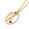 Colorful Cubic Zirconia Constellation Pendant Necklace NJEW-H166-01G-2