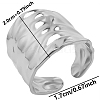 Non-Tarnish 304 Stainless Steel Open Cuff Ring PW-WG28504-01-1